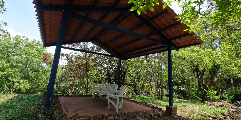 modern kiosk on sunny day