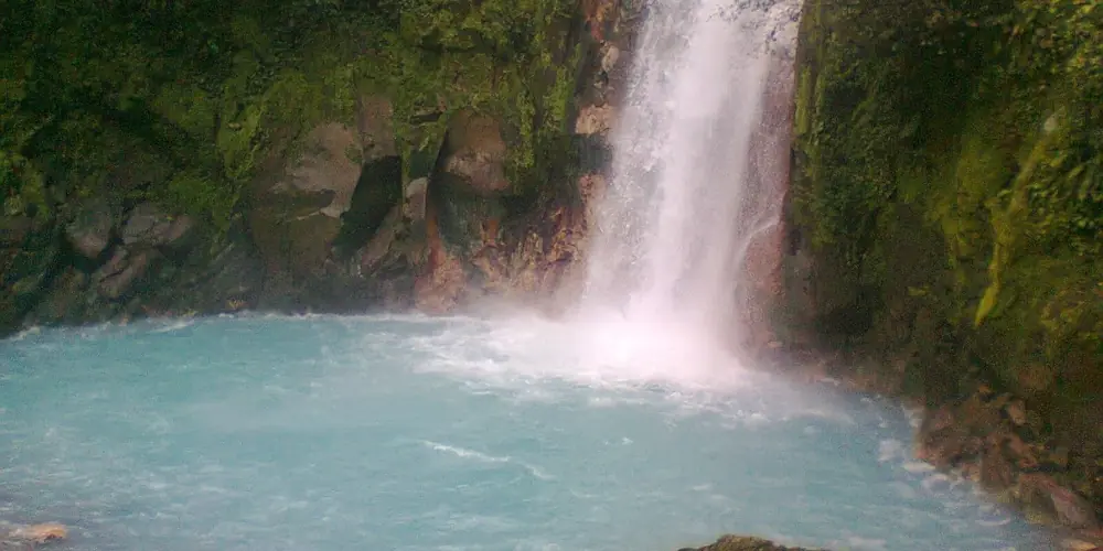 waterfall with ligh blue colored water