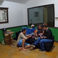 people having fun on hotel house