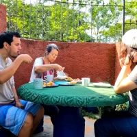 people having breakfast at hotel in costa rica